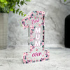 Gift For Best Mum Pink Floral Butterflies Number One Award Keepsake Plaque