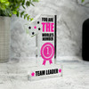 The World's No.1 Team Leader Pink Gift Number One Award Keepsake Plaque Ornament The World's No.1 Team Leader Pink Gift Number One Award Keepsake Plaque Ornament