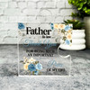 Gift For Father-In-Law Thank You Blue Floral Puzzle Piece Keepsake Plaque