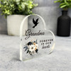 Grandma Floral Dove Silhouette Memorial Heart Gift Side Heart Keepsake Plaque