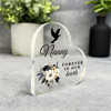 Nanny Floral Dove Silhouette Memorial Heart Gift Side Heart Keepsake Plaque