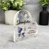 Grandfather Floral Memorial Heart Gift Side Heart Keepsake Plaque Ornament