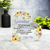 Gift For Grandad I Love You Pink Yellow Floral Side Heart Keepsake Plaque