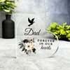 Dad Floral Dove Silhouette Memorial Heart Gift Side Heart Keepsake Plaque