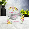 Gift For Niece I Love You Pink Yellow Floral Side Heart Keepsake Plaque Ornament