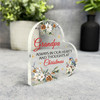 Grandpa Christmas Watercolour Floral Gift Side Heart Keepsake Plaque Decoration