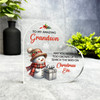 Gift For Grandson Snowman Christmas Heart Side Heart Keepsake Plaque Decoration