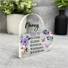 Purple Floral Butterflies Nanny Thank You Gift Side Heart Keepsake Plaque