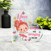 Gift For Niece Red Hair Cute Ballerina Girl Side Heart Keepsake Plaque Ornament
