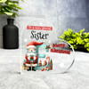 Gift For Special Sister Christmas Alphabet Letter E Side Heart Keepsake Plaque