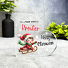 Gift For Brother Cute Boy Elf Christmas Side Heart Keepsake Plaque Decoration