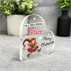 Gift For Sister Christmas Cute Girl Elf Side Heart Keepsake Plaque Decoration