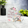 Gift For Baker Pink Girl Loves Baking Accessories Side Heart Keepsake Plaque