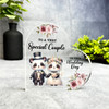 Gift For Wedding Day Floral Cute Panda Bride Groom Side Heart Keepsake Plaque