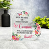Gift For Cousin Pink Watercolour Floral Side Heart Keepsake Plaque Ornament