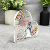 Floral Watercolour Bride Groom Wedding Day Gift Side Heart Keepsake Plaque