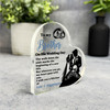 Gift For Brother Wedding Day Couple Silhouette Side Heart Keepsake Plaque