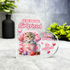 Gift For Amazing Girlfriend Pink Cute Cat In Cup Romantic Heart Keepsake Plaque