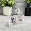 Great Grandad Navy Floral Memorial Heart Gift Side Heart Keepsake Plaque Present