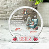 Sister Blue Reindeer Toy Chair Christmas Memorial Gift Snowglobe Keepsake Plaque