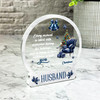 Husband Navy Chair Tree Christmas Memorial Gift Snowglobe Keepsake Plaque