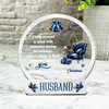 Husband Navy Chair Tree Christmas Memorial Gift Snowglobe Keepsake Plaque