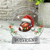 Gift For Boyfriend Rugby Ball Christmas Lights Snowglobe Keepsake Plaque Decor