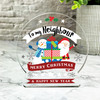 Gift For Neighbour Christmas Snowman Santa Red Snowglobe Keepsake Plaque Decor