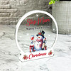 Gift For Step-Mum Christmas Snowman Wine Snowglobe Keepsake Plaque Decoration
