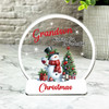 Gift For Grandson Christmas Snowman Wine Snowglobe Keepsake Plaque Decoration