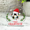 Gift For Great Grandson Football Ball Christmas Hat Snowglobe Keepsake Plaque