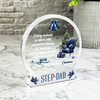 Step-Dad Navy Chair Tree Christmas Memorial Gift Snowglobe Keepsake Plaque