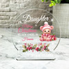 Daughter Pink Teddy Bear Christmas Memorial Gift Snowglobe Keepsake Plaque