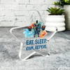 Gift For Gym Fanatic Male Eat Sleep Gym Repeat Power Lifter Star Keepsake Plaque