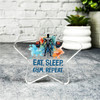 Gift For Gym Fanatic Male Eat Sleep Gym Repeat Power Lifter Star Keepsake Plaque