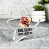 Gift For Biker Male Eat Sleep Ride Repeat Red Motorbike Star Keepsake Plaque