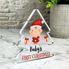 Gift For Baby's First Christmas Baby Santa Hat Xmas Tree Keepsake Plaque Decor