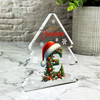 Floral Christmas Alphabet Santa Hat Letter E Gift Xmas Tree Keepsake Plaque