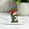 Floral Christmas Alphabet Santa Hat Letter E Gift Xmas Tree Keepsake Plaque