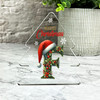 Floral Christmas Alphabet Santa Hat Letter F Gift Xmas Tree Keepsake Plaque