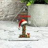 Floral Christmas Alphabet Santa Hat Letter I Gift Xmas Tree Keepsake Plaque