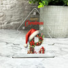 Floral Christmas Alphabet Santa Hat Letter P Gift Xmas Tree Keepsake Plaque