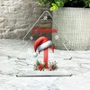 Floral Christmas Alphabet Santa Hat Letter T Gift Xmas Tree Keepsake Plaque
