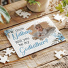 Will You Be My Godfather Gift Blue Floral Photo Personalised Wood Jigsaw Puzzle