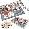 Gift For Dad Daddy Grey Photo Collage Custom Personalised Wooden Jigsaw Puzzle