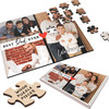 Gift For Dad Red Heart Family Photo Collage Personalised Wooden Jigsaw Puzzle