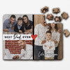 Gift For Dad Red Heart Family Photo Collage Personalised Wooden Jigsaw Puzzle