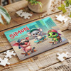 Skateboarding Animals Boys Kids Children's Gift Custom Wood Jigsaw Puzzle