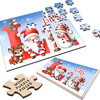 Christmas Gift Kids Santa Alphabet Letter L Personalised Wood Jigsaw Puzzle