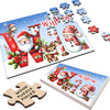 Christmas Gift Kids Santa Alphabet Letter W Personalised Wood Jigsaw Puzzle